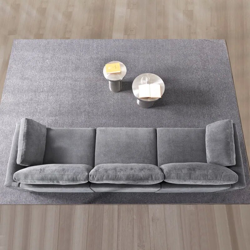 113 inch Gray Upholstered Settee Image 6