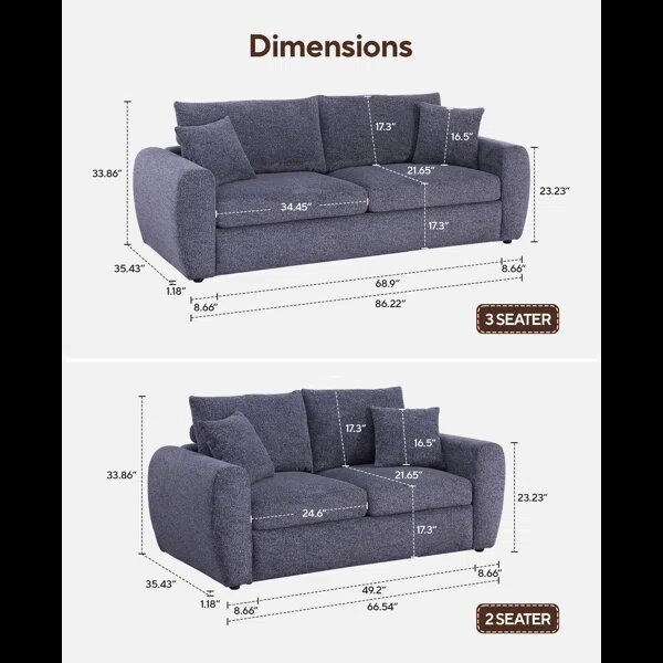 Gray simply designed Living Room Sofa Set Image 2