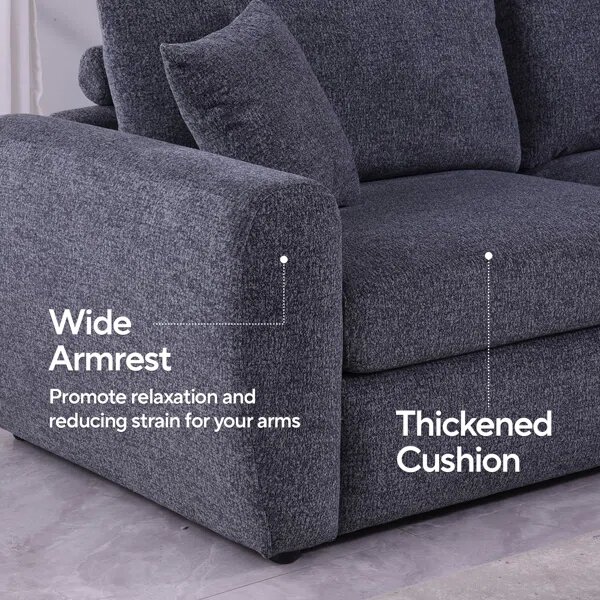 Gray simply designed Living Room Sofa Set Image 4